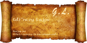 Gönczy Lajos névjegykártya